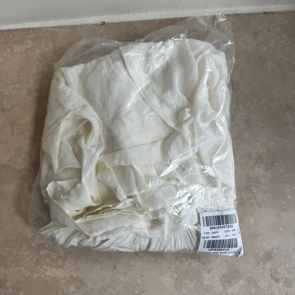 J Crew Ivory Elena Puff Sleeve Dress in Crepe de Chine Womens Size XXS Midi - Picture 12 of 12